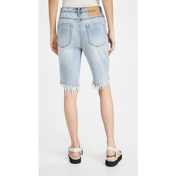 New One Teaspoon Salty Dog Cutoff Trucker Shorts $112 SIZE 26 Distressed - Picture 6 of 9